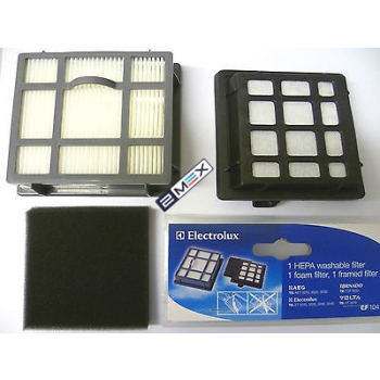 Комплект: 1 HEPA фильтр, 1 губчатый фильтр, 1 корпусной фильтр пылесоса